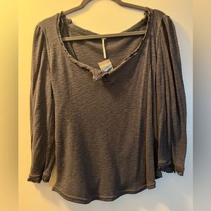 Free people grey long sleeve brand new with tags